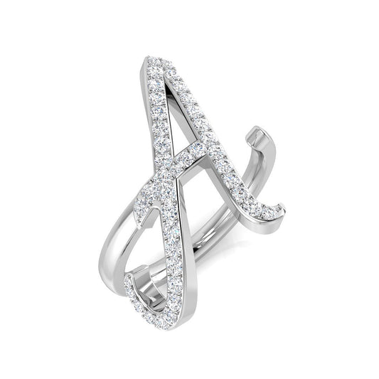 0.50ct Diamond Letter A Ring in UK Hallmarked Gold
