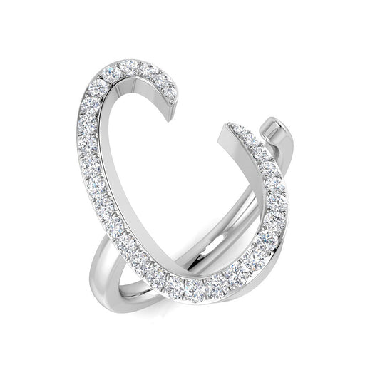Luxury Diamond C Initial Ring 0.33ct | UK Hallmarked Gold & Platinum