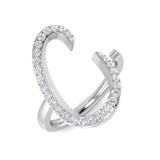 0.35 Carat Round Diamond Micro Pavé Letter C Initial Ring