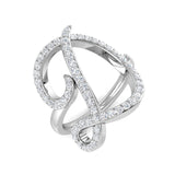 0.65 Carat Round Diamond Micro Pavé Letter D Initial Ring