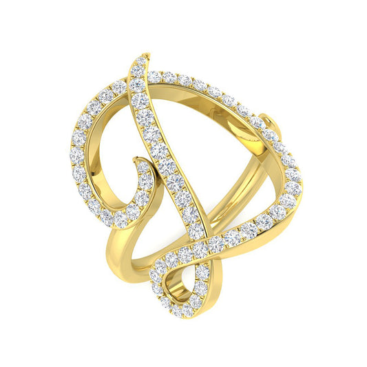 Luxury Diamond D Initial Ring 0.75ct | UK Hallmarked Gold & Platinum