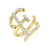 Diamond Albemarle Initials Ring | 0.5ct | Hallmarked Gold & Platinum