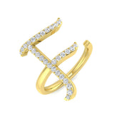 Elegant Diamond F Initial Ring 0.33ct | UK Hallmarked Gold & Platinum