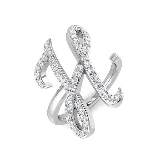 0.50ct Diamond Letter H Ring in UK Hallmarked Gold