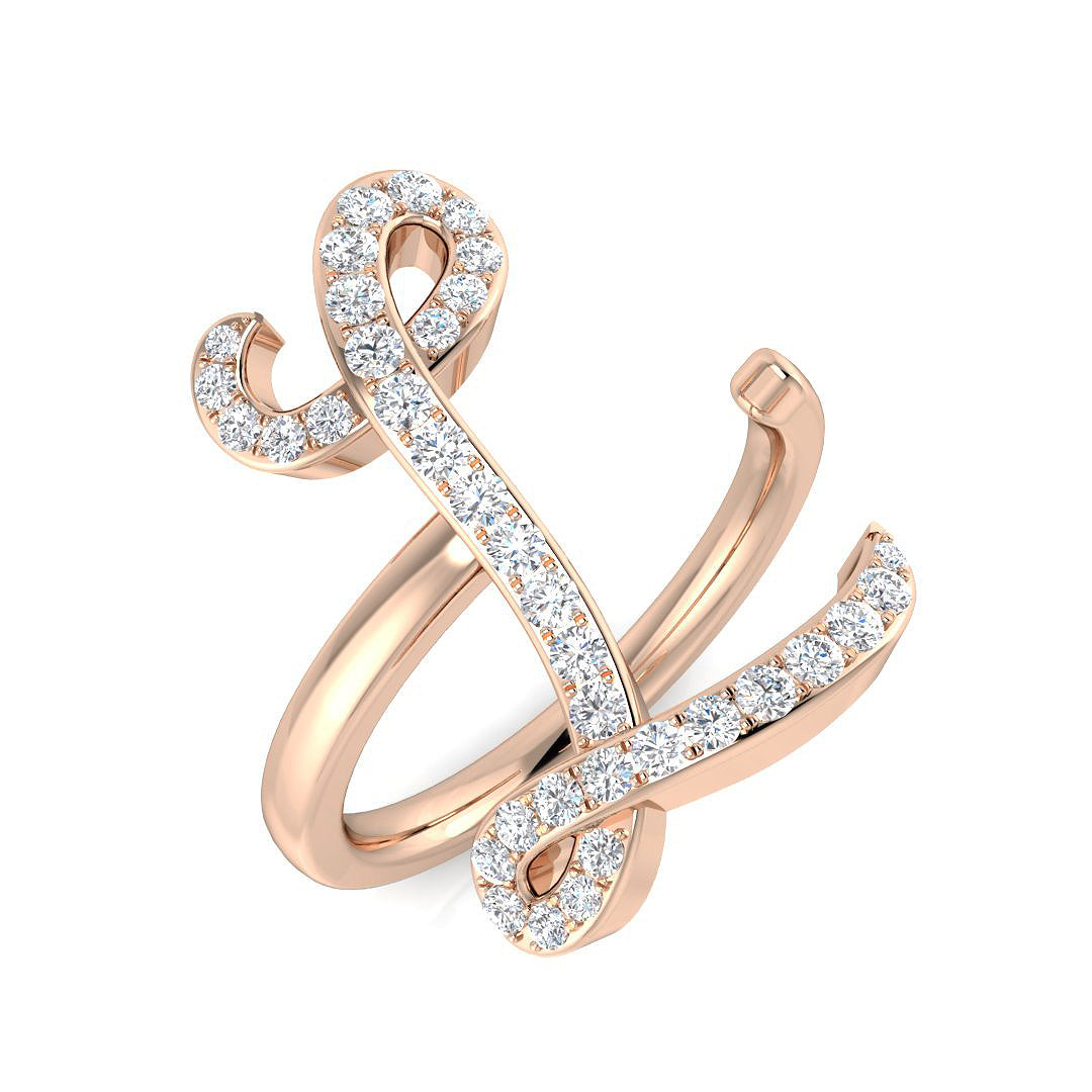 Diamond Buckingham Initials Ring | 0.33ct | Hallmarked Gold & Platinum