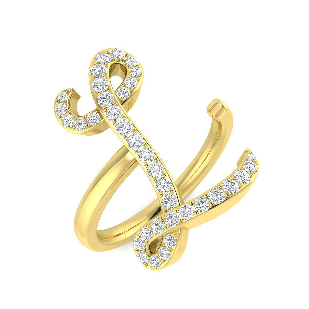 Diamond Buckingham Initials Ring | 0.33ct | Hallmarked Gold & Platinum