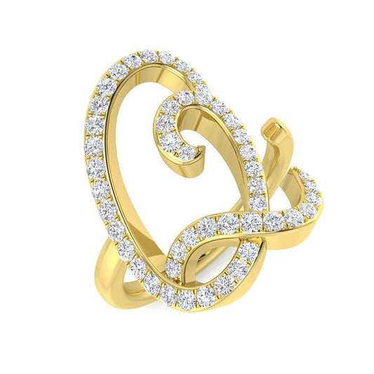 Luxury Diamond Q Initial Ring 0.50ct | UK Hallmarked Gold & Platinum