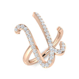 0.40 Carat Round Diamond Micro Pavé Letter U Initial Ring