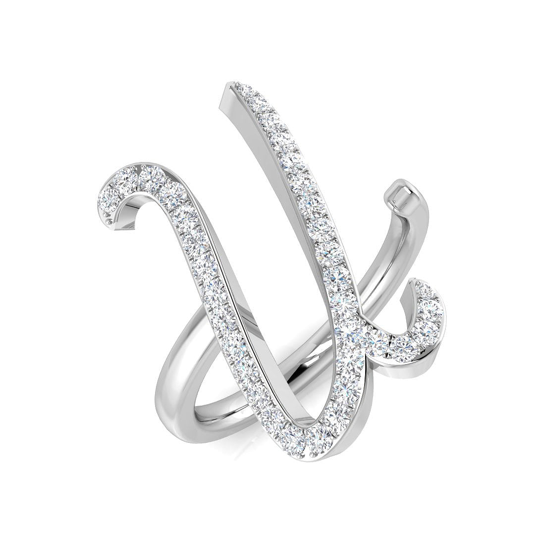 Diamond Cornwass Initials Ring | 0.33ct | Hallmarked Gold & Platinum