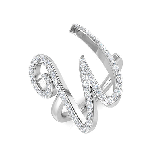 Luxury Diamond W Initial Ring 0.50ct | Hallmarked Gold & Platinum