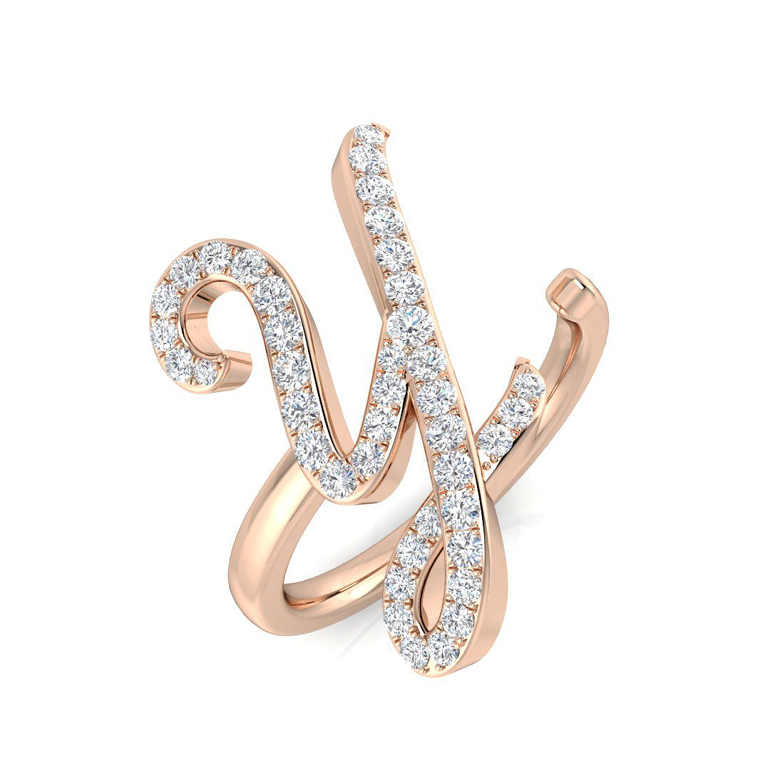 0.50ct Diamond Y Initial Ring | Luxury Hallmarked Gold Jewellery