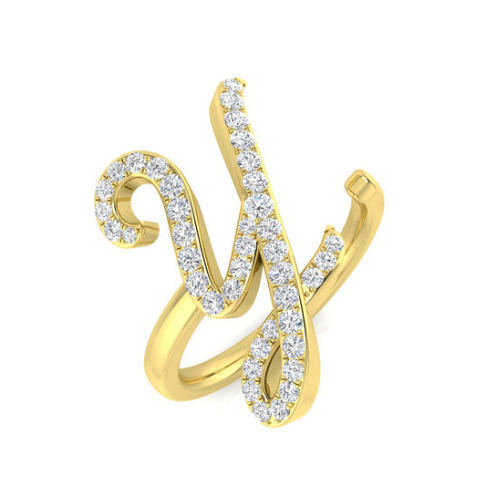 0.50ct Diamond Y Initial Ring | Luxury Hallmarked Gold Jewellery