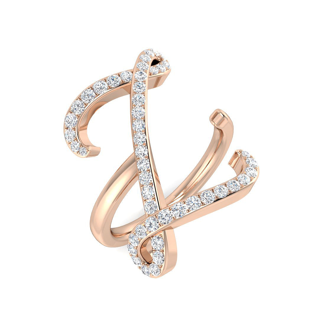 Luxury Diamond Z Initial Ring 0.50ct | Hallmarked Gold & Platinum