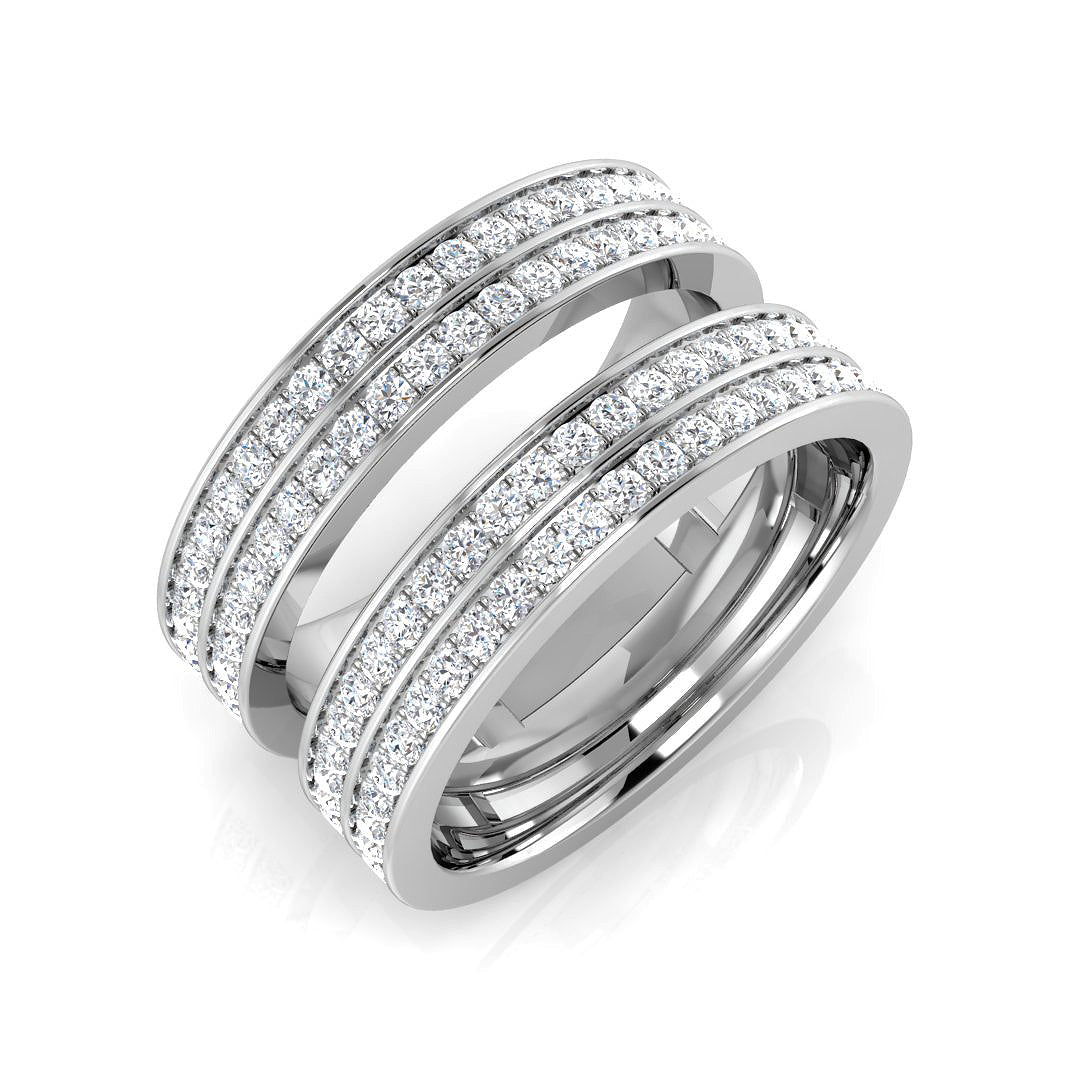 0.75ct Lab-Grown D/VVS Round Cut Diamond Half Eternity Ring.