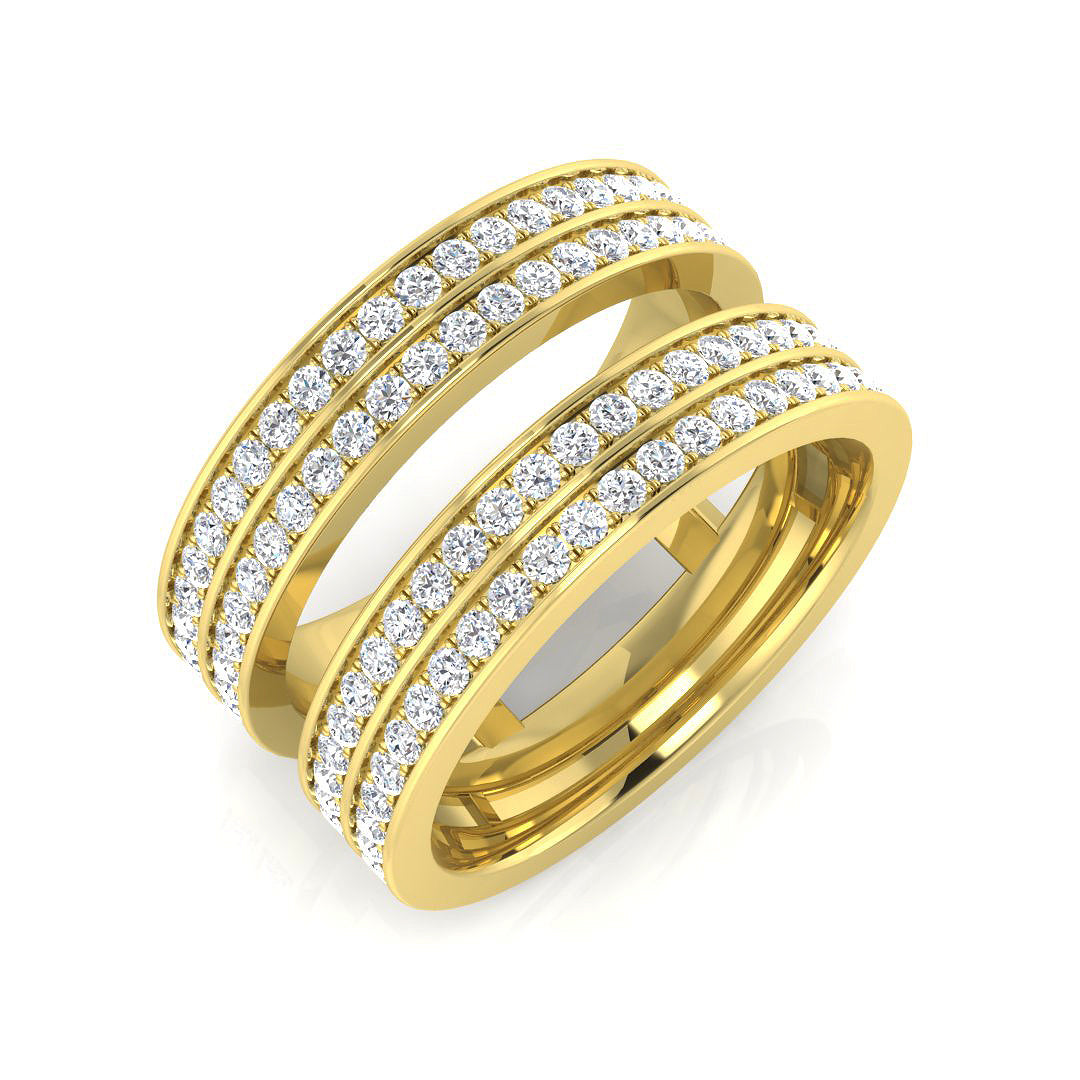 0.75ct Lab-Grown D/VVS Round Cut Diamond Half Eternity Ring.