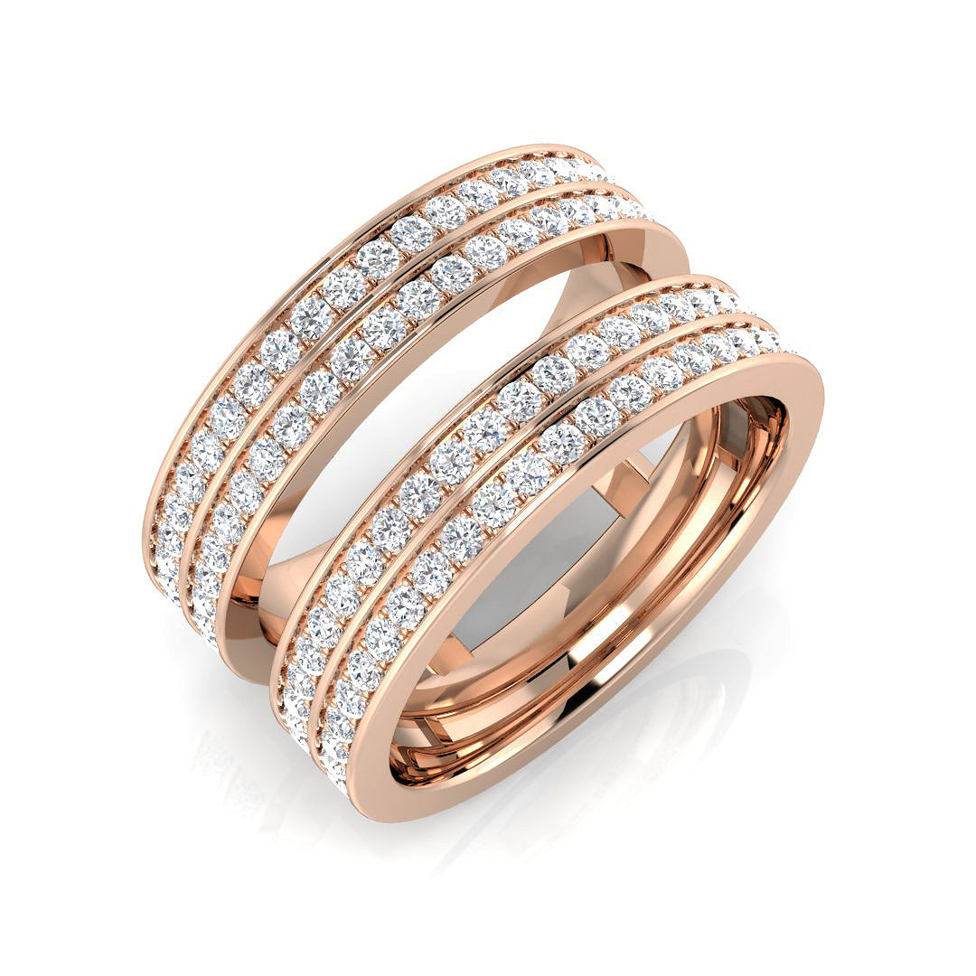 0.75ct Lab-Grown D/VVS Round Cut Diamond Half Eternity Ring.