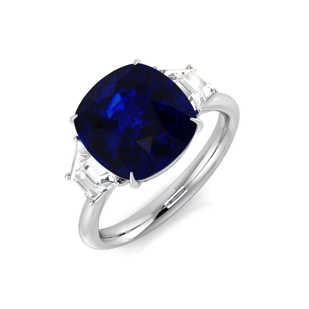Diamond Casbicot Blue Sapphire Ring | 1.75ct - 2.75ct