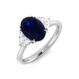 Diamond Amerkham Blue Sapphire Ring | 2.75ct