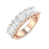 3.0Ct Emerald Diamond Half Eternity Ring For Her Annivesary | Hallmarked Gold & Platinum