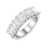 3.0Ct Emerald Diamond Half Eternity Ring For Her Annivesary | Hallmarked Gold & Platinum