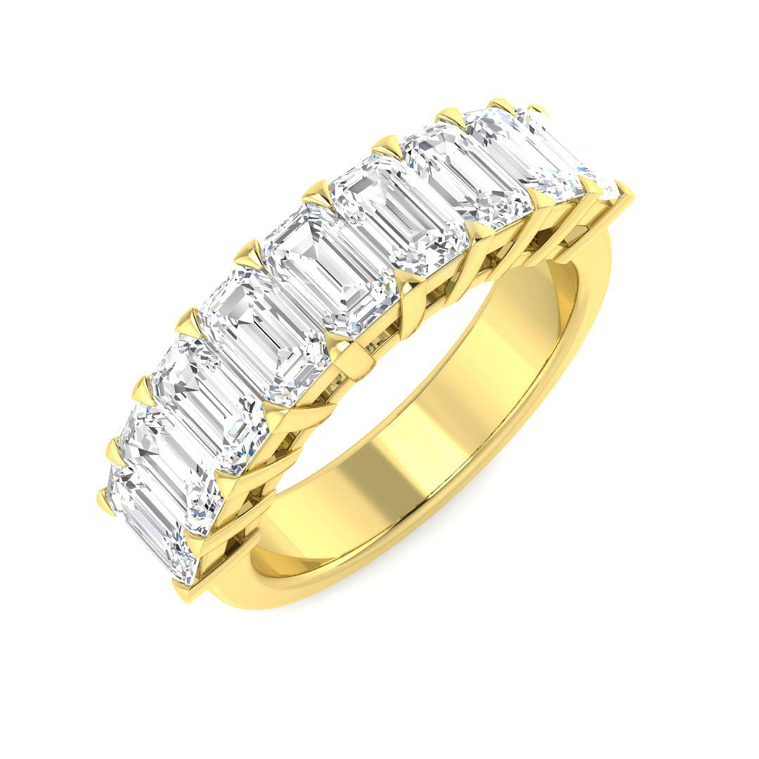 3.0Ct Emerald Diamond Half Eternity Ring For Her Annivesary | Hallmarked Gold & Platinum
