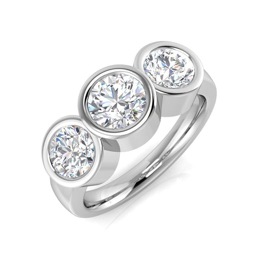 0.25-2.00ct Lab Grown D/VVS Round Cut Diamond 3-Stone Ring