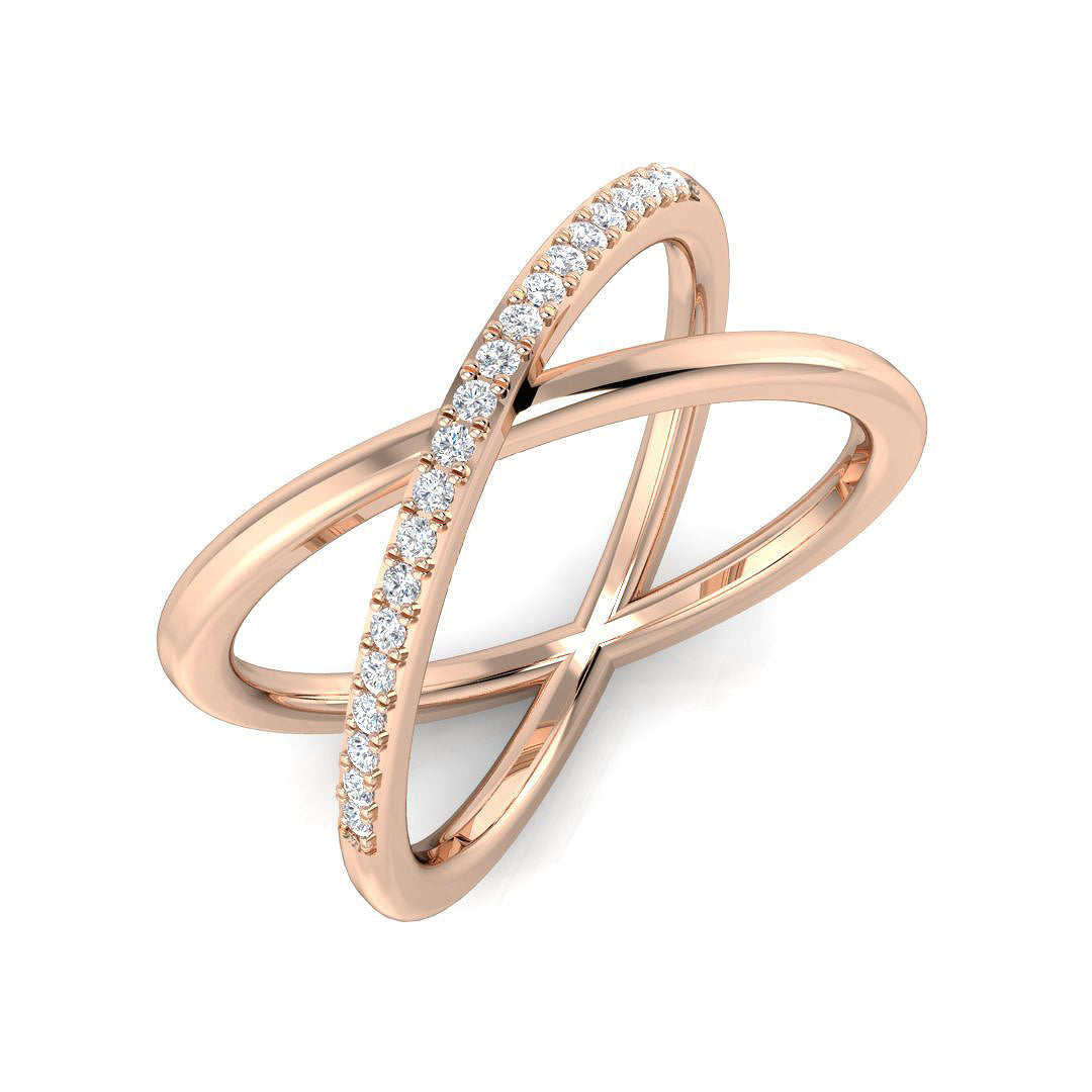 Lab-Grown Diamond Criss-Cross Fancy Ring | Hallmarked Gold & Platinum