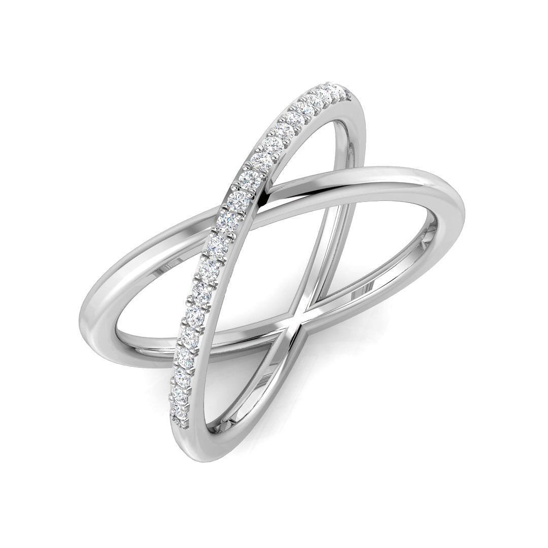Lab-Grown Diamond Criss-Cross Fancy Ring | Hallmarked Gold & Platinum