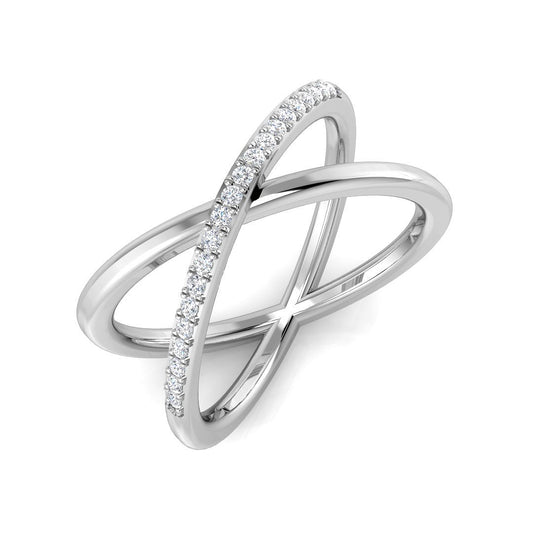 Lab-Grown Diamond Criss-Cross Fancy Ring | Hallmarked Gold & Platinum
