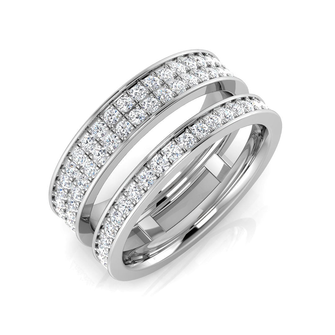 Stunning 0.75Ct Rose Gold Triple Band Diamond Ring – Elegant Statement Piece