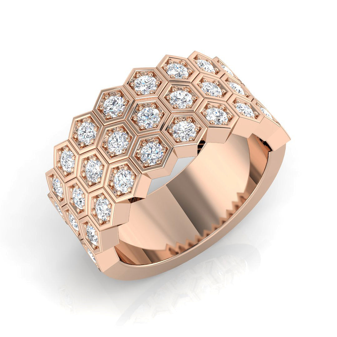 0.85ct D/VVS Lab-Grown Round Cut Diamond Half Eternity Ring