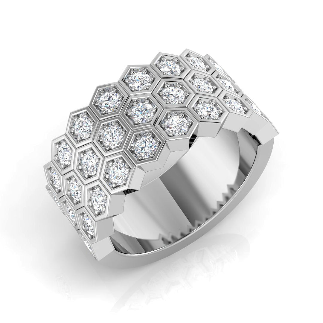 0.85ct D/VVS Lab-Grown Round Cut Diamond Half Eternity Ring