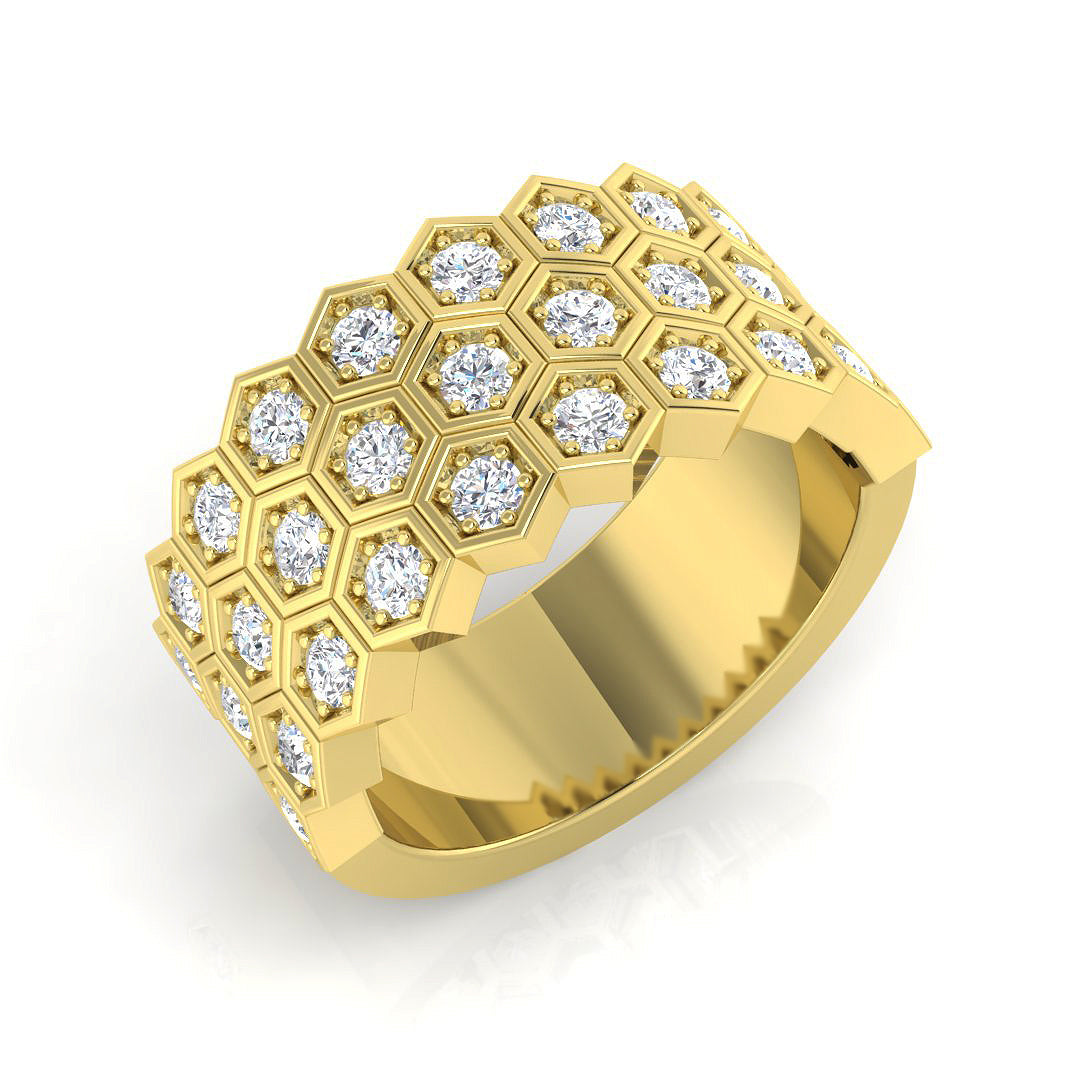 0.85ct D/VVS Lab-Grown Round Cut Diamond Half Eternity Ring