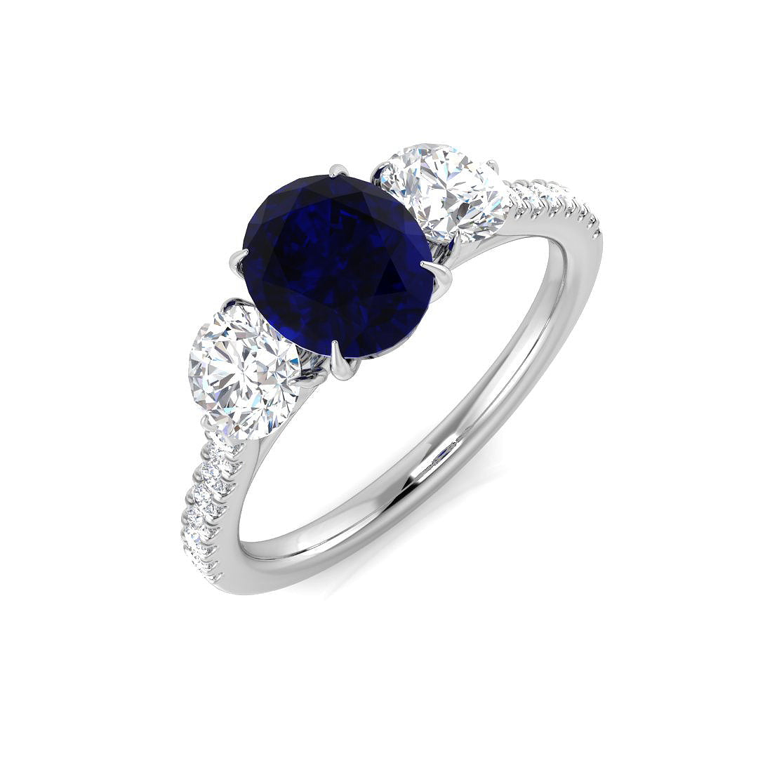 Diamond bivine Blue Sapphire Ring | 1.75ct - 2.5ct