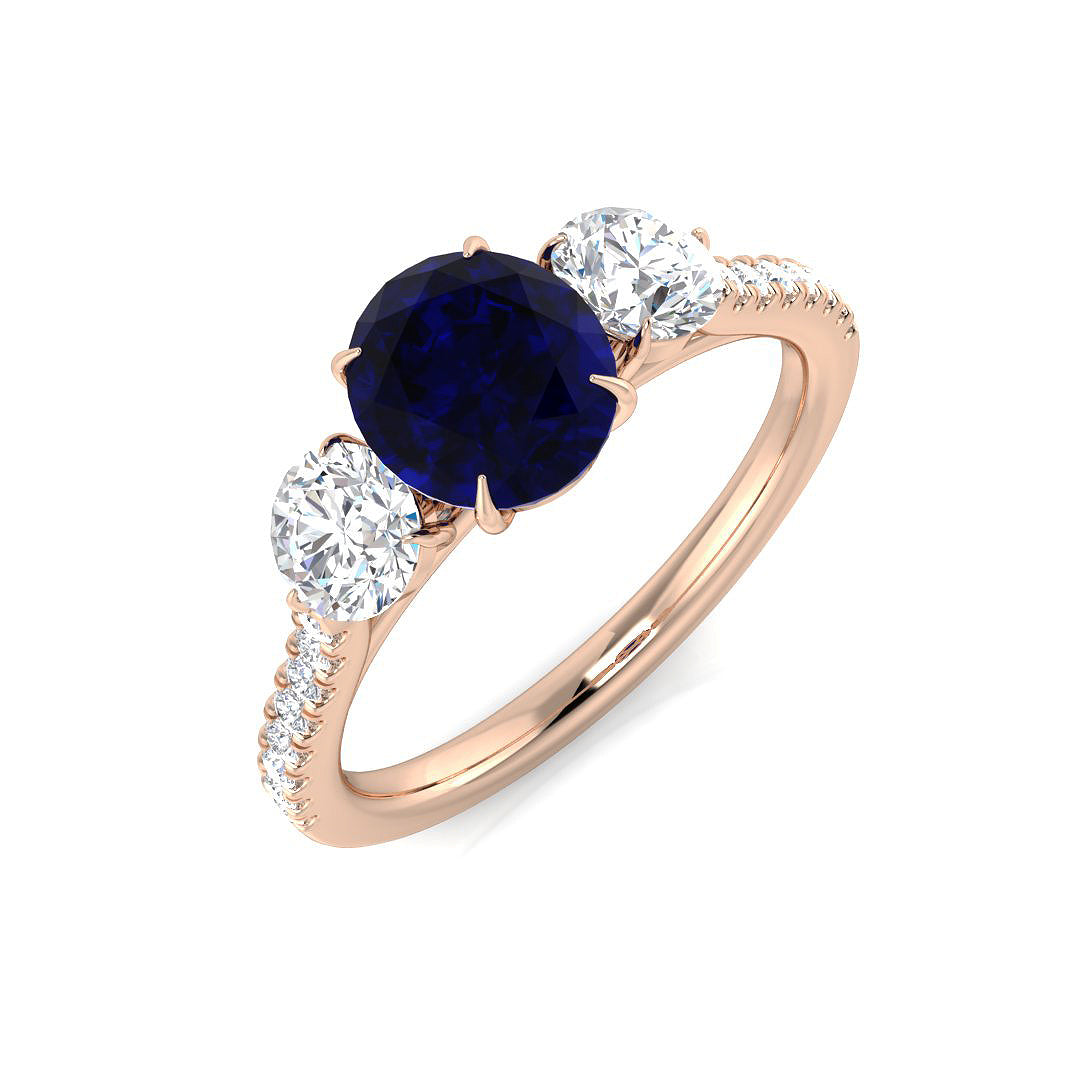 Diamond bivine Blue Sapphire Ring | 1.75ct - 2.5ct