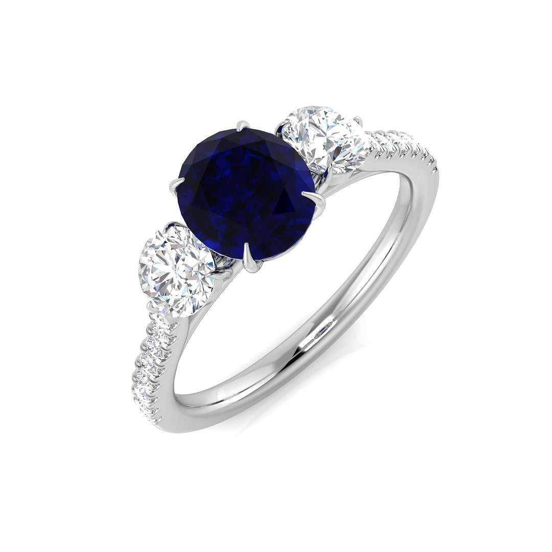 Diamond bivine Blue Sapphire Ring | 1.75ct - 2.5ct