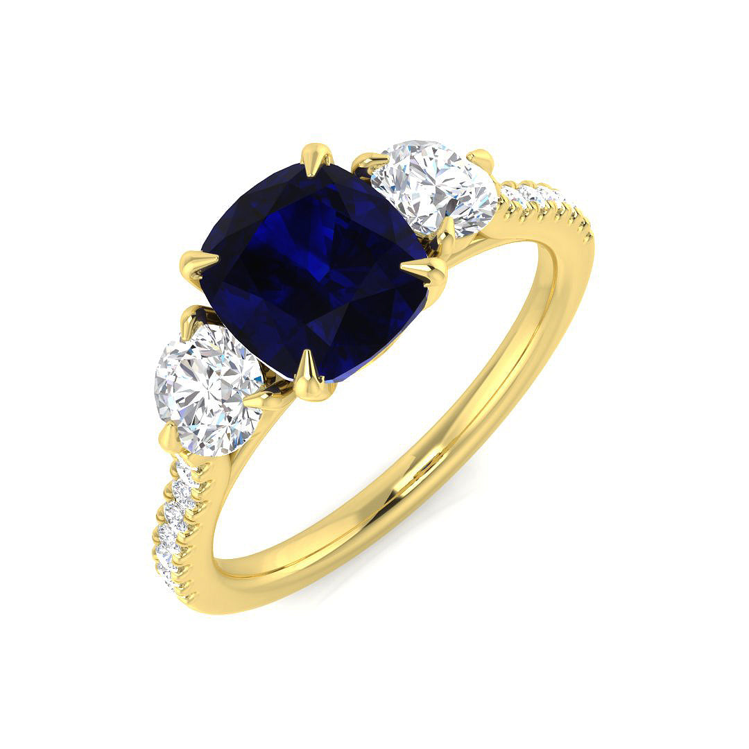 Diamond Warrington Blue Sapphire Ring | 1.5ct - 2.25ct