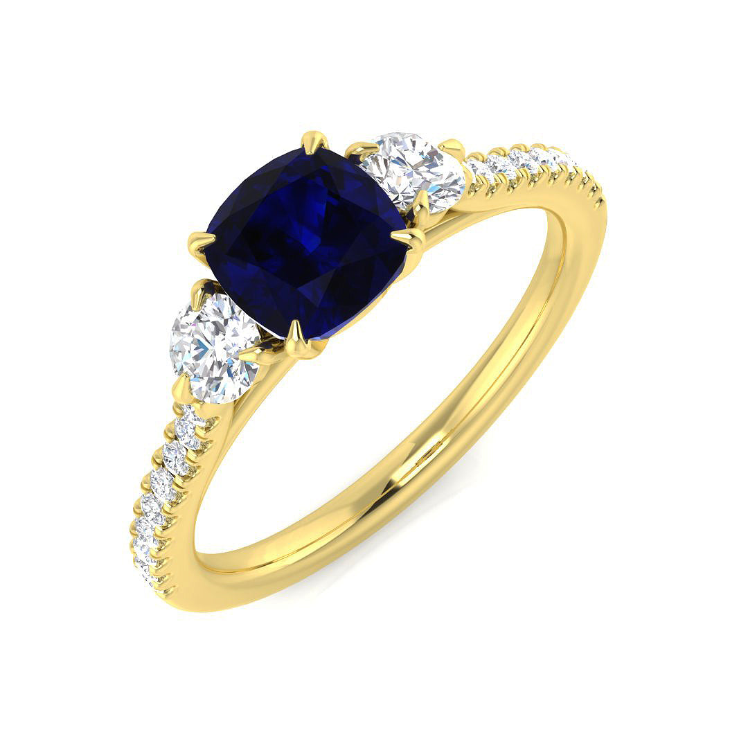 Diamond Warrington Blue Sapphire Ring | 1.5ct - 2.25ct