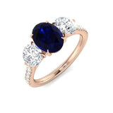 Diamond Rochekter Blue Sapphire Ring | 2.75ct