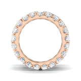 17.00 ct Lab-Grown Emerald and Round Cut D/VVS Diamond Prong Set Full Eternity Ring.