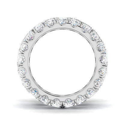17.00ct Lab-Grown Emerald and Round Cut D/VVS Diamond Prong Set Full Eternity Ring.