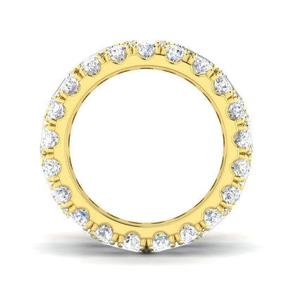 17.00ct Lab-Grown Emerald and Round Cut D/VVS Diamond Prong Set Full Eternity Ring.