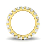 17.00 ct Lab-Grown Emerald and Round Cut D/VVS Diamond Prong Set Full Eternity Ring.