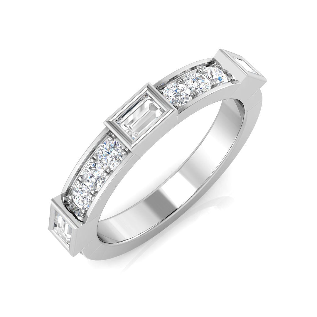 0.50Ct Round Diamond Half Eternity Ring For Her