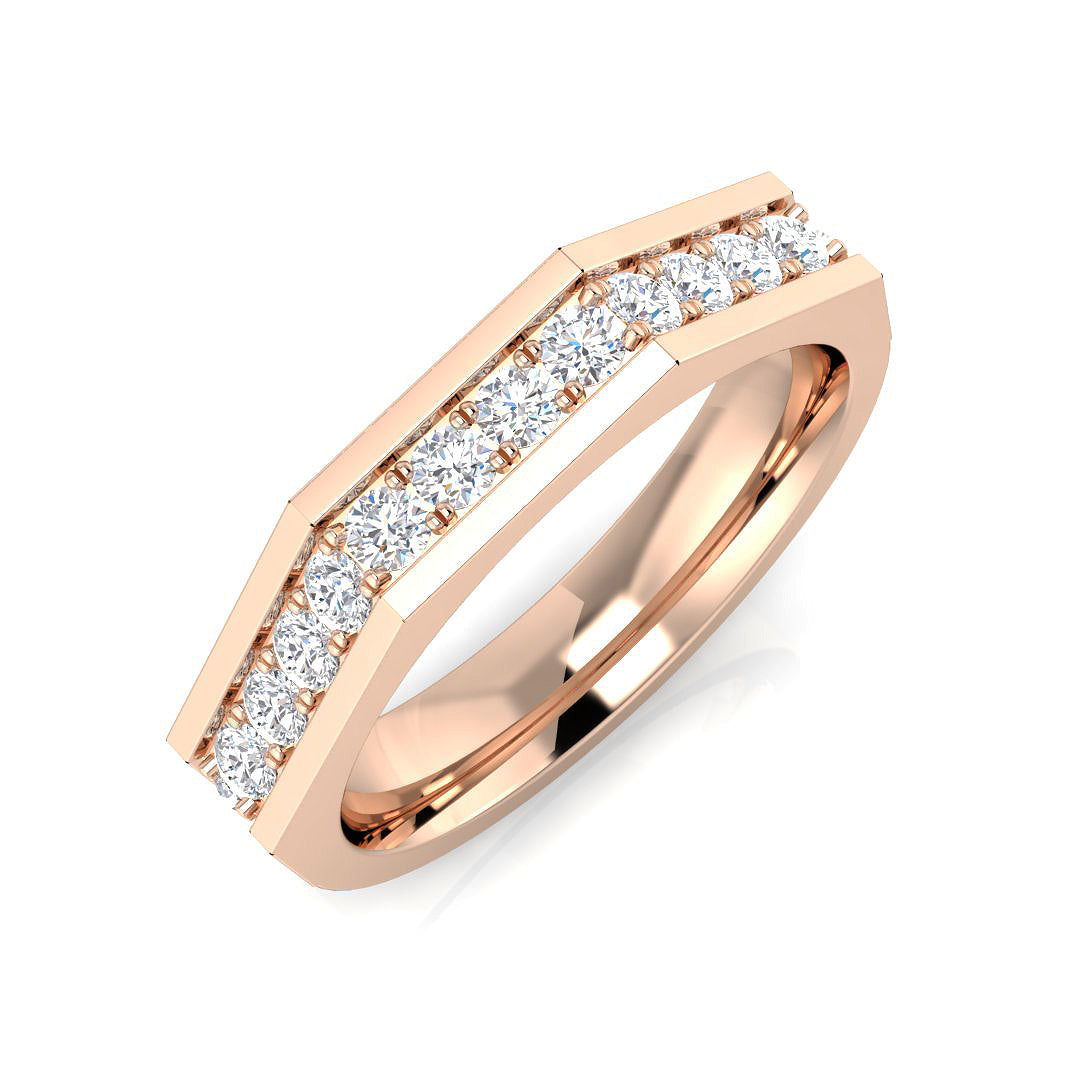 0.43ct Lab-Grown D/VVS Round Cut Diamond Half Eternity Ring
