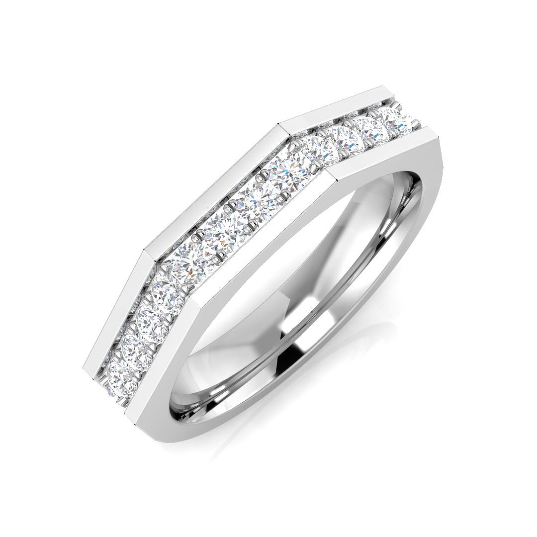 0.43ct Lab-Grown D/VVS Round Cut Diamond Half Eternity Ring