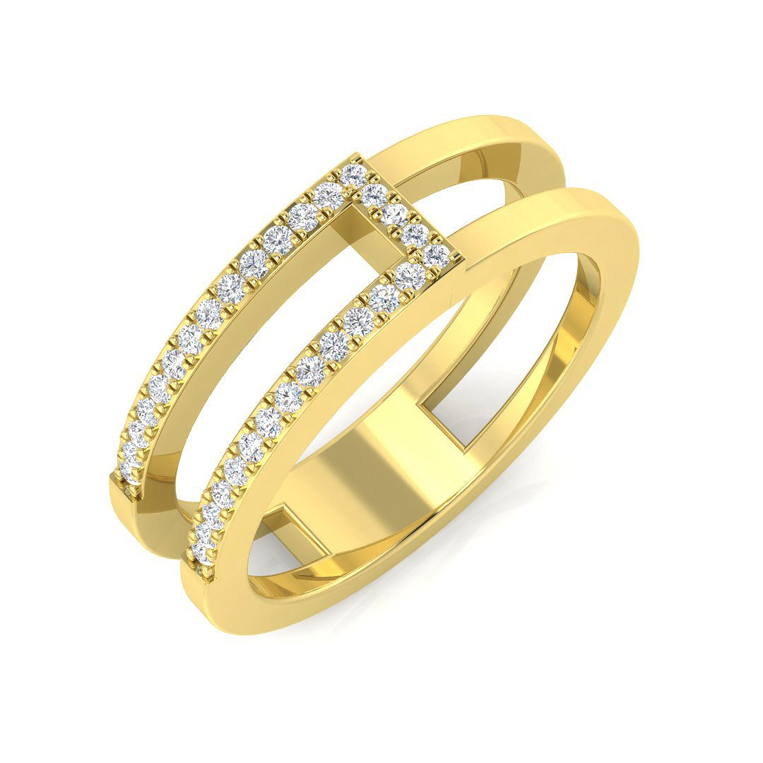 Diamond Rabiant Fancy Ring | 0.1ct | Hallmarked Gold & Platinum