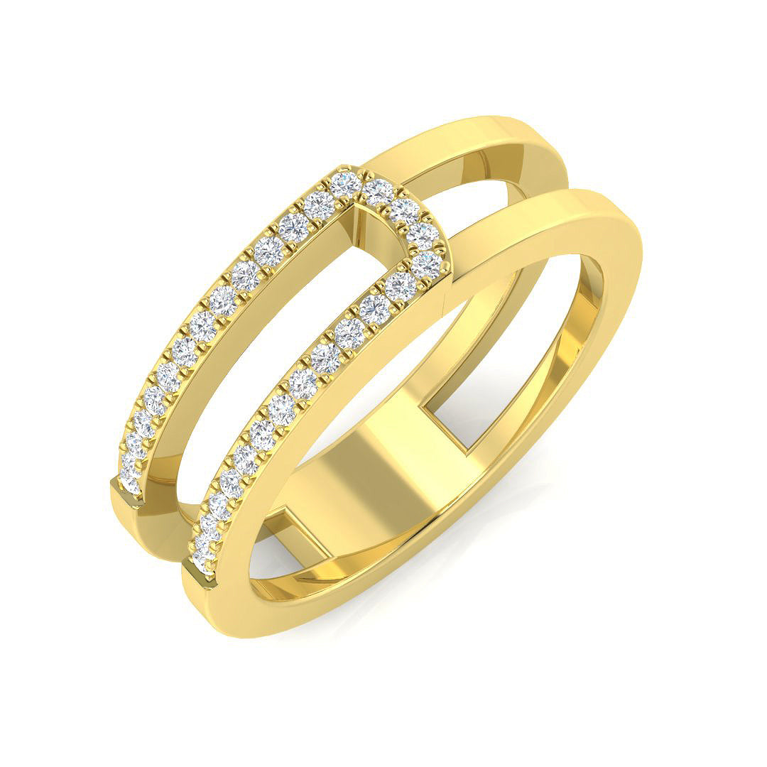Diamond Opusent Fancy Ring | 0.15ct | Hallmarked Gold & Platinum