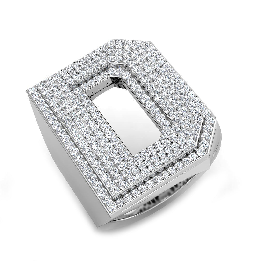 Diamond Fetcham Initials Ring | 1.5ct | Hallmarked Gold & Platinum