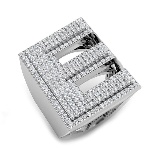 Diamond Initial E Ring | 1.25ct | Lab & Natural | Hallmarked Gold & Platinum